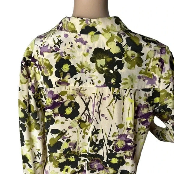 PENDLETON silk floral oversized blouse,size 6 ( Ptp 19”) med/Large  Y2K   EC - Picture 7 of 12